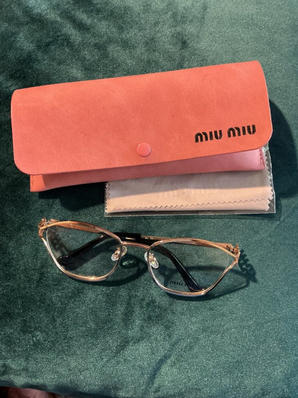 Miu Miu Gold Cat Eye Eyeglass Frames w/ Case | Made in Italy |